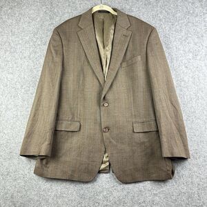 Lauren Ralph Lauren LRL Blazer Sport Coat Mens 44R Brown Blue Herringbone Wool*